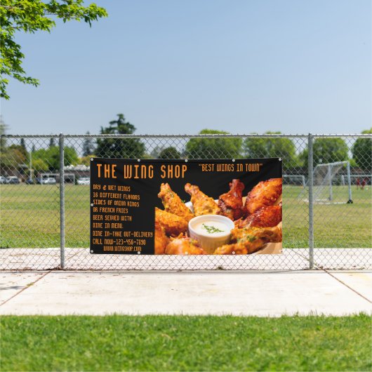 カスタマイズおいしいチキンウイングレストランラージ 横断幕 (インサイチュ)