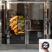 カスタマイズおいしいホットドッグレストラン中 ウィンドウサイン (オフィスドア)