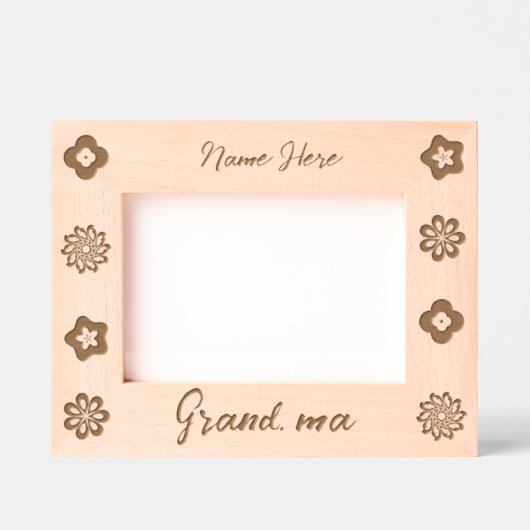カスタマイズおばあちゃんエレガントのフローラ レーザー彫刻フレーム (正面)