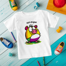 カスタマイズおもしろいとカラフルPig Kids Tシャツ