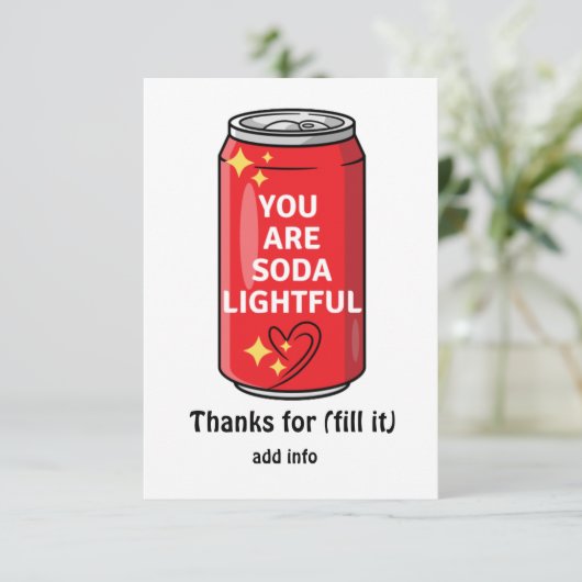 カスタマイズおもしろいは軽いソーダ漫画だ サンキューカード (スタンド正面)