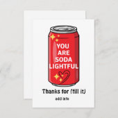 カスタマイズおもしろいは軽いソーダ漫画だ サンキューカード (正面/裏面)