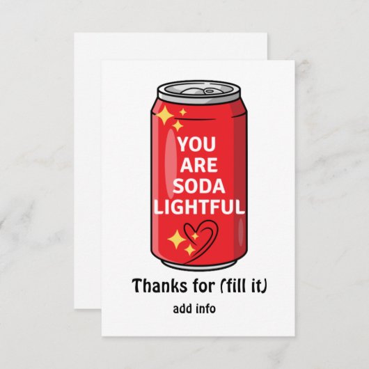 カスタマイズおもしろいは軽いソーダ漫画だ サンキューカード (正面/裏面)