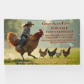 カスタマイズおもしろいオーガニック農場生卵かごフリー 横断幕 (横)