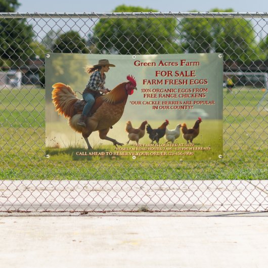 カスタマイズおもしろいオーガニック農場生卵かごフリー 横断幕 (インサイチュ)