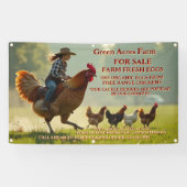 カスタマイズおもしろいオーガニック農場生卵かごフリー 横断幕 (横)