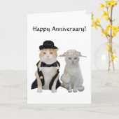 カスタマイズおもしろい可能かわいらしな猫/猫ちゃん記念日 カード (黄色い花)