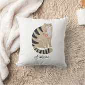 カスタマイズおもしろい可能なかわいい笑顔の猫 クッション (ブランケット)