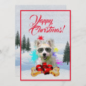 カスタマイズおもしろい可能なウェスティードグッドクリスマスカード 案内状 (正面/裏面)