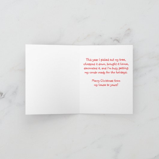 カスタマイズおもしろい可能なクリスマスキャットコンド シーズンカード (内部)