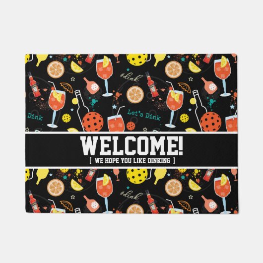 カスタマイズおもしろい可能なディンクとドリンク – pickleball  ドアマット (正面)