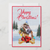 カスタマイズおもしろい可能なピティ犬のクリスマスカード 案内状 (正面)