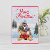 カスタマイズおもしろい可能なピティ犬のクリスマスカード 案内状 (スタンド正面)