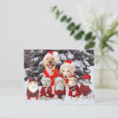 カスタマイズおもしろい可能なペットのクリスマスポストカード シーズンポストカード (スタンド正面)