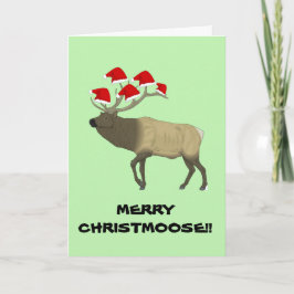 カスタマイズおもしろい可能な'メリーChristmoose'クリスマスカード シーズンカード