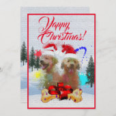 カスタマイズおもしろい可能なラブラドールYappyクリスマスカード 案内状 (正面/裏面)