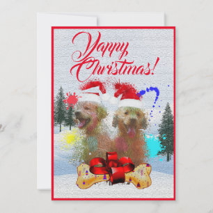 カスタマイズおもしろい可能なラブラドールYappyクリスマスカード 案内状