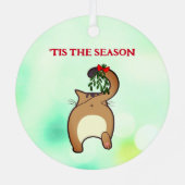 カスタマイズおもしろい可能な休日の猫の尻足 メタルオーナメント (裏面)