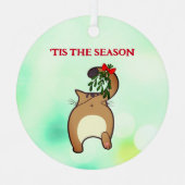 カスタマイズおもしろい可能な休日の猫の尻足 メタルオーナメント (正面)