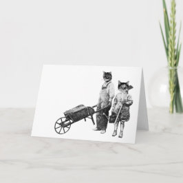 カスタマイズおもしろい可能な園芸猫カード シーズンカード