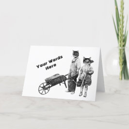 カスタマイズおもしろい可能な園芸猫カード シーズンカード