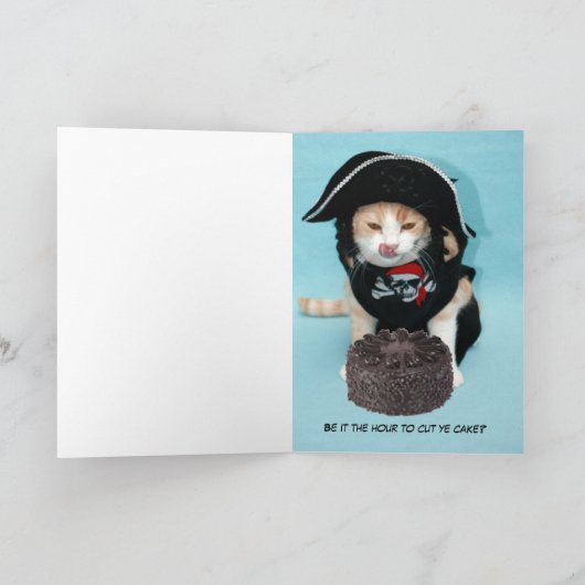 カスタマイズおもしろい可能な海賊猫 カード (内部)