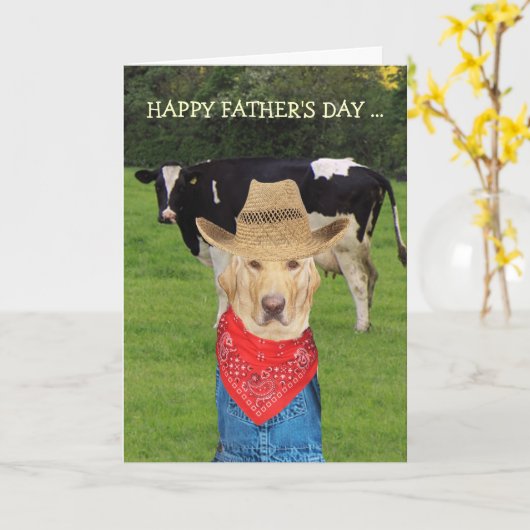 カスタマイズおもしろい可能な父の農家の日 カード (黄色い花)