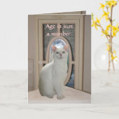 カスタマイズおもしろい可能な猫探し鏡 カード (黄色い花)