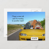 カスタマイズおもしろい可能な猫/子猫が郊外に移動 案内ポストカード (正面/裏面)