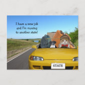 カスタマイズおもしろい可能な猫/子猫が郊外に移動 案内ポストカード (正面)