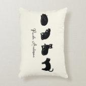 カスタマイズおもしろい可能な黒猫 アクセントクッション (正面(垂直))
