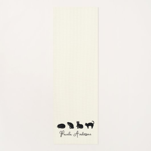 カスタマイズおもしろい可能な黒猫 ヨガマット (正面)