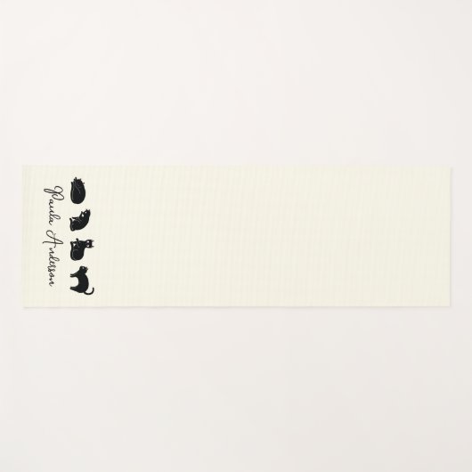 カスタマイズおもしろい可能な黒猫 ヨガマット (正面(横))