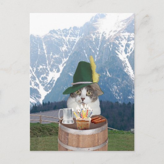 カスタマイズおもしろい可能なCat/子猫誕生日はがき ポストカード (正面)