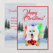 カスタマイズおもしろい可能なSamoyed Dogクリスマスカード 案内状 (正面/裏面)