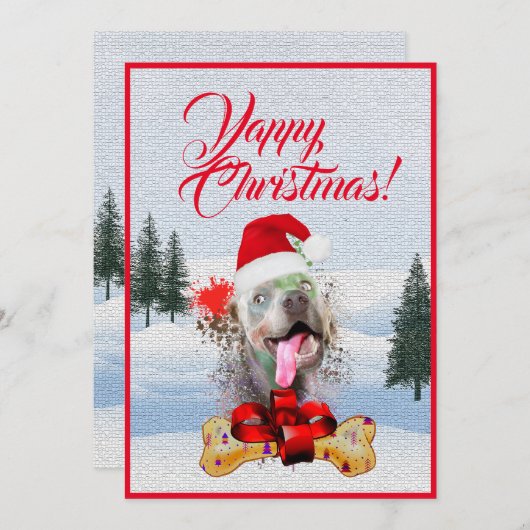 カスタマイズおもしろい可能なWeimaraner Dogクリスマスカード 案内状 (正面/裏面)