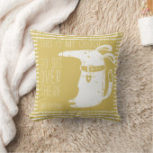 カスタマイズおもしろい犬金ゴールド クッション (ブランケット)