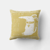 カスタマイズおもしろい犬金ゴールド クッション (裏面)
