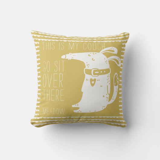 カスタマイズおもしろい犬金ゴールド クッション (正面)