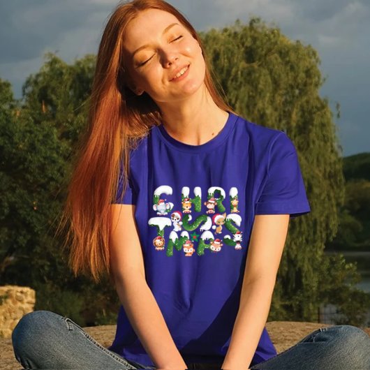 カスタマイズおもしろいChristmas Alphabet野生動物 Tシャツ