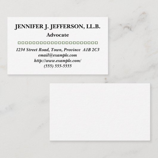 カスタマイズおよびミニマルアドヴォケートの名刺 名刺 (正面/裏面)