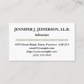 カスタマイズおよびミニマルアドヴォケートの名刺 名刺 (正面)