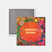 カスタマイズお洒落かわいらしフローラ マグネット (正面/裏面)