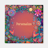 カスタマイズお洒落かわいらしフローラ マグネット (正面)