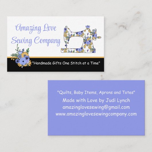 カスタマイズお洒落フローラ裁縫機 名刺 (正面/裏面)