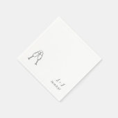 カスタマイズお洒落ワイングラスイニシャル結婚ズ スタンダードカクテルナプキン (角)