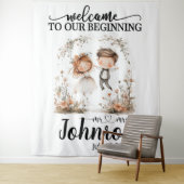 カスタマイズお洒落可能結婚な背景 タペストリー (インサイチュ)