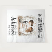 カスタマイズお洒落可能結婚な背景 タペストリー (正面(横))