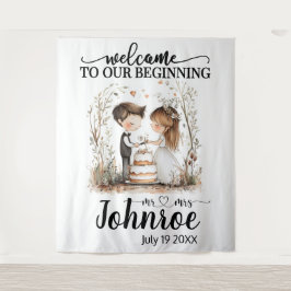 カスタマイズお洒落可能結婚な背景 タペストリー