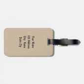 カスタマイズかわいい英国のブルドッグのイラストレーション ラゲッジタグ (裏面横)